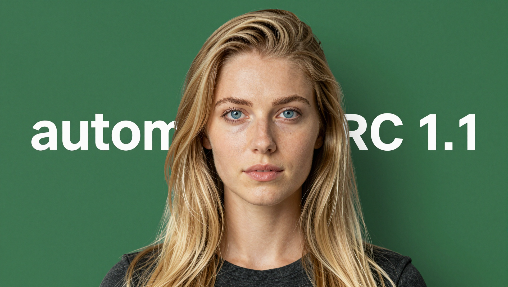 AI video avatar against a green background